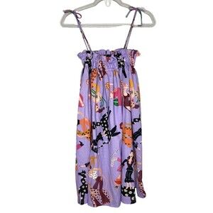 ZARA Women in ART Miranda Makaroff Purple Stretch Dress Women Small Art-Inspired